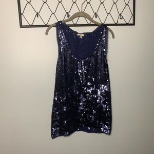 Joie Navy Blue Sequined Top